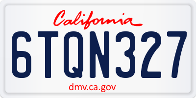 CA license plate 6TQN327