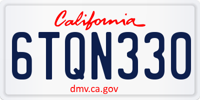 CA license plate 6TQN330