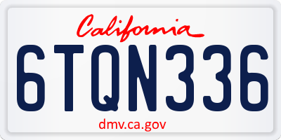 CA license plate 6TQN336