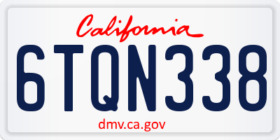 CA license plate 6TQN338