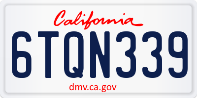 CA license plate 6TQN339