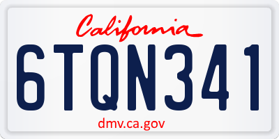 CA license plate 6TQN341