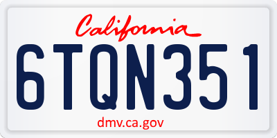 CA license plate 6TQN351