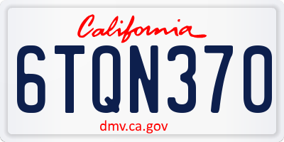 CA license plate 6TQN370