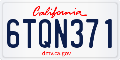 CA license plate 6TQN371