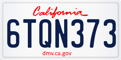 CA license plate 6TQN373