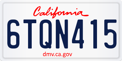 CA license plate 6TQN415