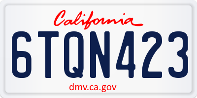 CA license plate 6TQN423