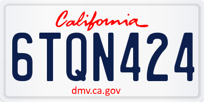 CA license plate 6TQN424