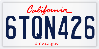 CA license plate 6TQN426