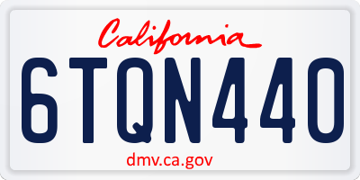 CA license plate 6TQN440