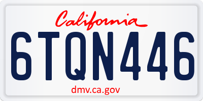 CA license plate 6TQN446
