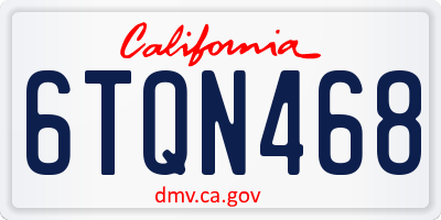 CA license plate 6TQN468