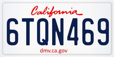 CA license plate 6TQN469