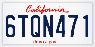 CA license plate 6TQN471