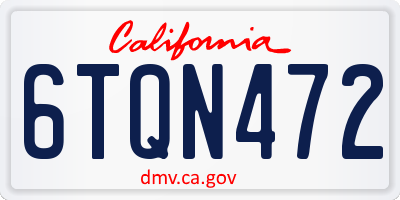 CA license plate 6TQN472