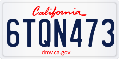 CA license plate 6TQN473