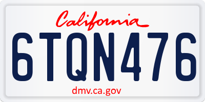 CA license plate 6TQN476