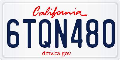 CA license plate 6TQN480