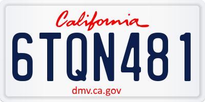 CA license plate 6TQN481