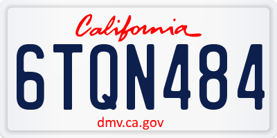 CA license plate 6TQN484