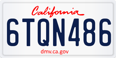 CA license plate 6TQN486