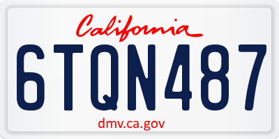 CA license plate 6TQN487