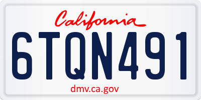 CA license plate 6TQN491