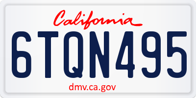 CA license plate 6TQN495