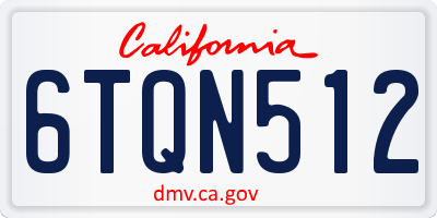 CA license plate 6TQN512