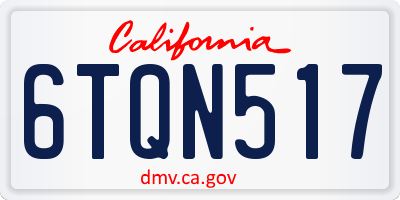 CA license plate 6TQN517