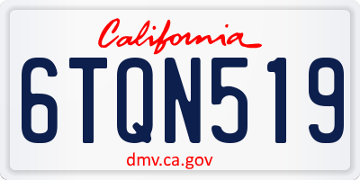 CA license plate 6TQN519