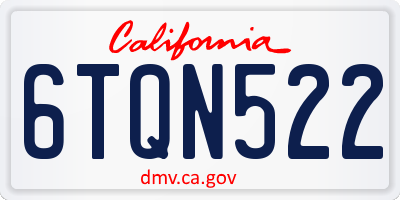 CA license plate 6TQN522