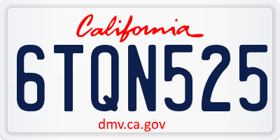 CA license plate 6TQN525