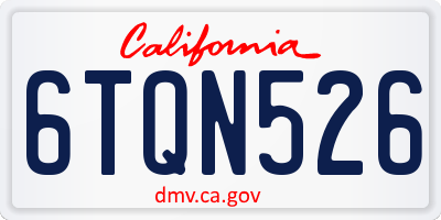 CA license plate 6TQN526