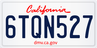 CA license plate 6TQN527