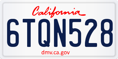 CA license plate 6TQN528