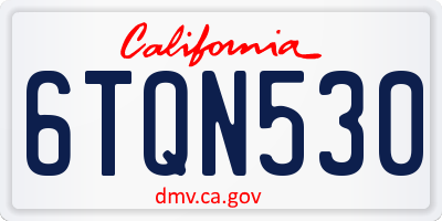 CA license plate 6TQN530