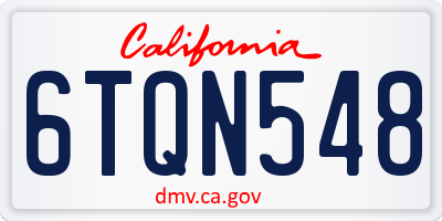 CA license plate 6TQN548