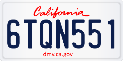 CA license plate 6TQN551