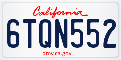 CA license plate 6TQN552