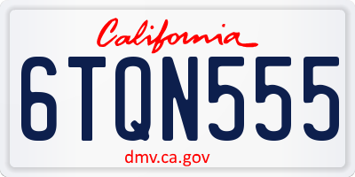 CA license plate 6TQN555