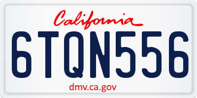 CA license plate 6TQN556