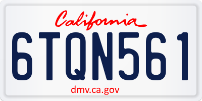 CA license plate 6TQN561