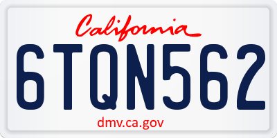 CA license plate 6TQN562