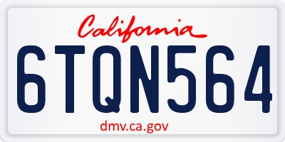 CA license plate 6TQN564