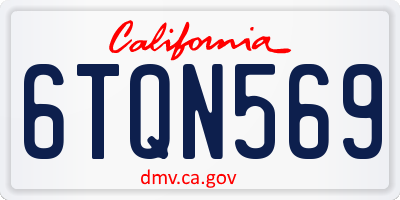 CA license plate 6TQN569