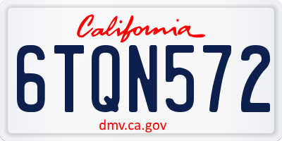 CA license plate 6TQN572