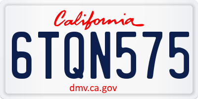 CA license plate 6TQN575