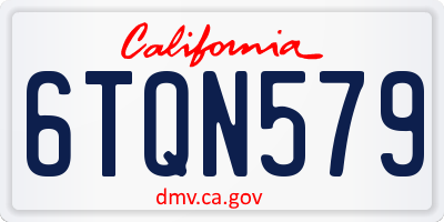 CA license plate 6TQN579